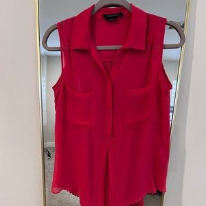 BCBG MaxAzria Pink Sheer hi lo sleeveless size M EUC